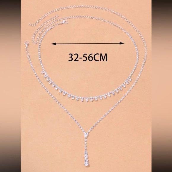 Dazzling Duets Rhinestone Necklace Set - Picture 2 of 2